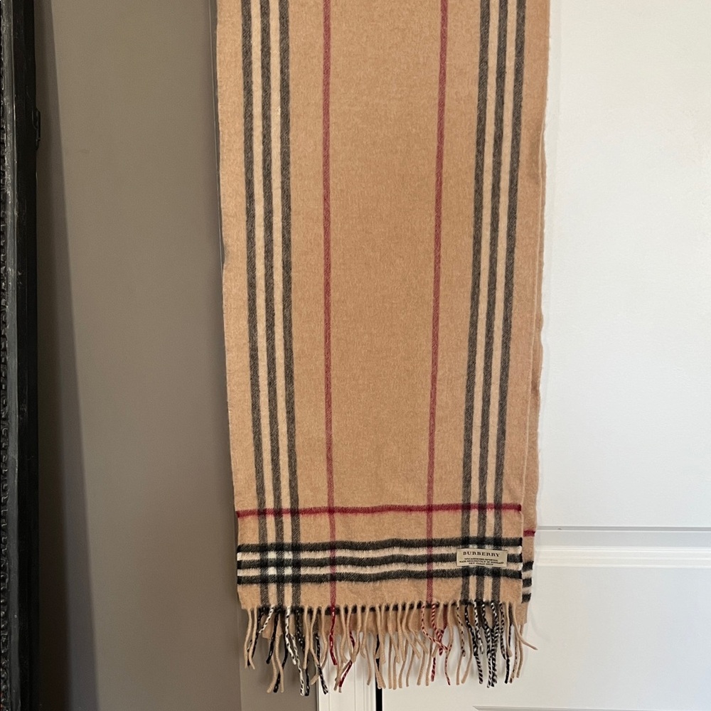 Burberry Plaid Scarf with Fringe